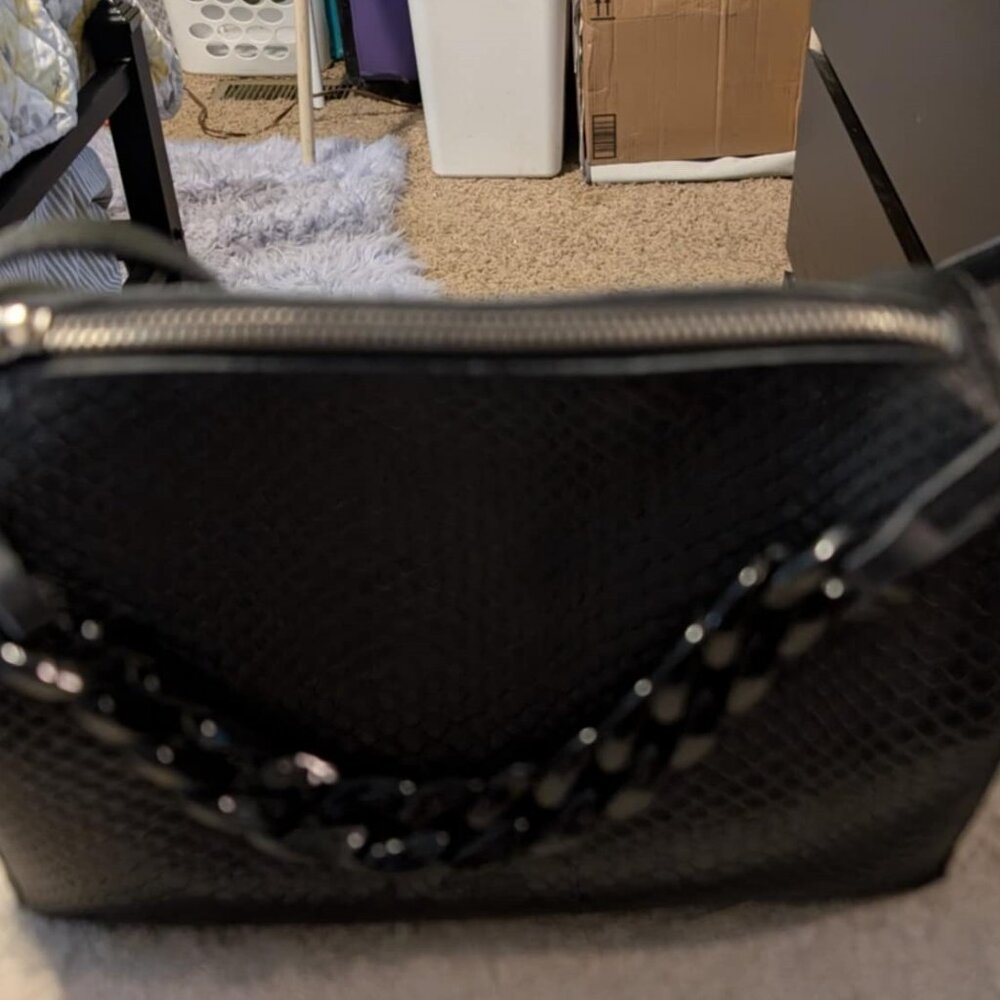 Arezzo Black Crossbody Textured Day Bag